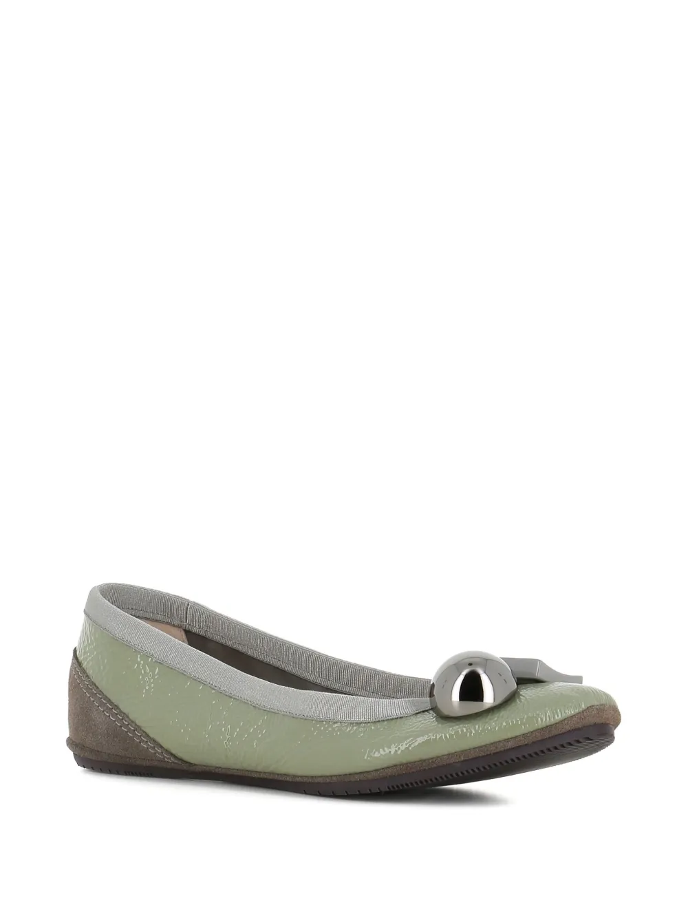 Dove Nuotano Gli Squali Becky Appliqué Ballet Flats In Green