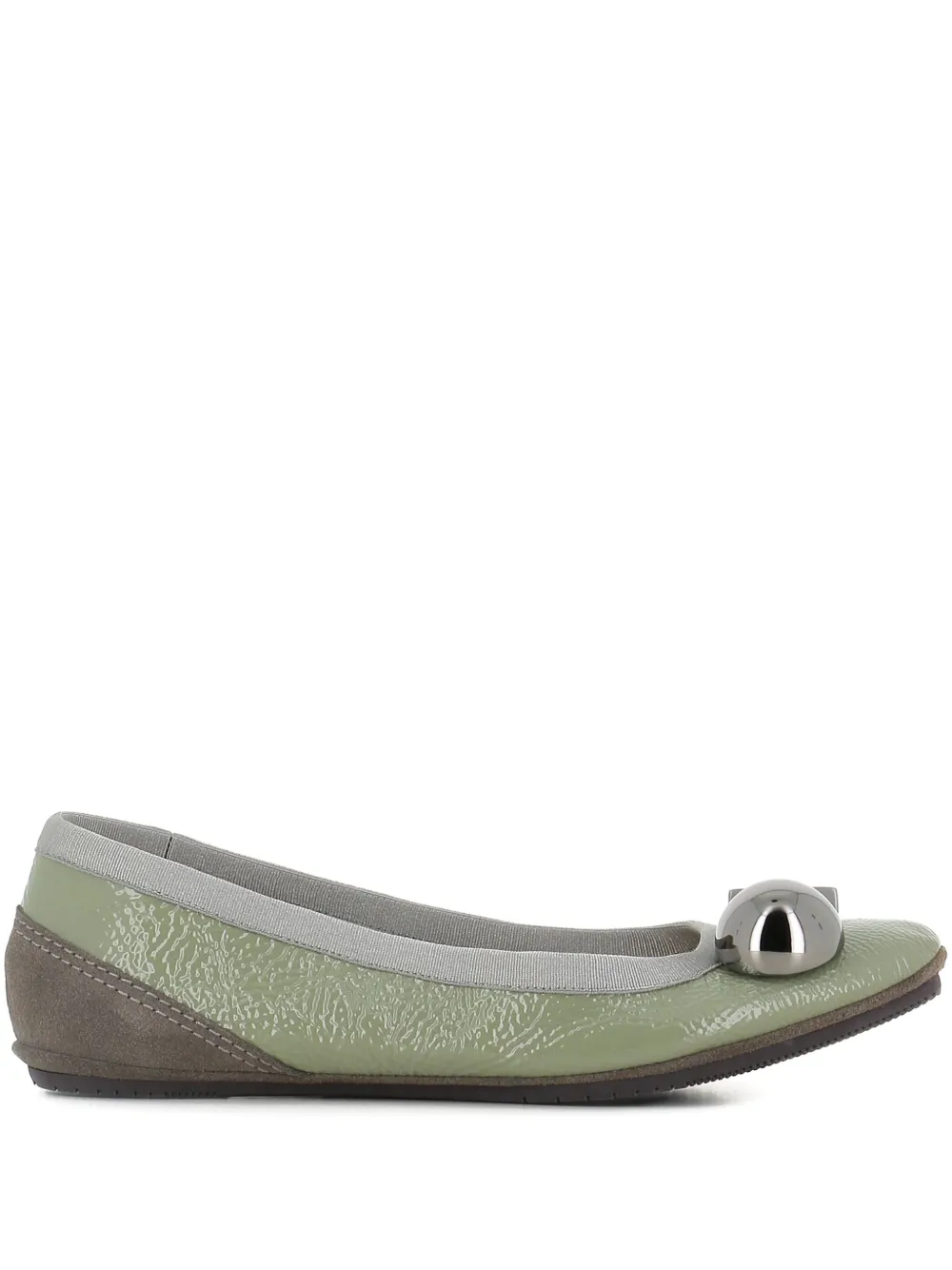 Dove Nuotano Gli Squali Becky Appliqué Ballet Flats In Green