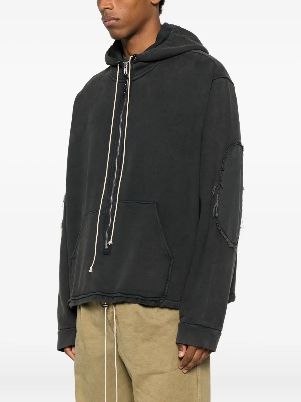 Camiel Fortgens Black Fitted Zip Hoodie In Black