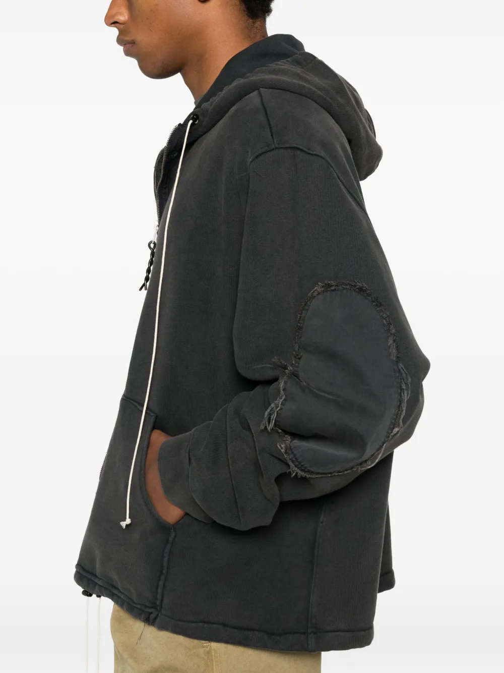 Camiel Fortgens Black Fitted Zip Hoodie In Black