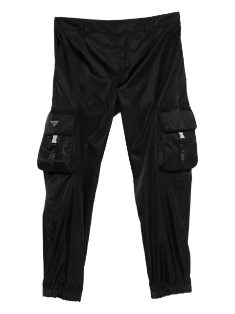 Prada logo-plaque trousers