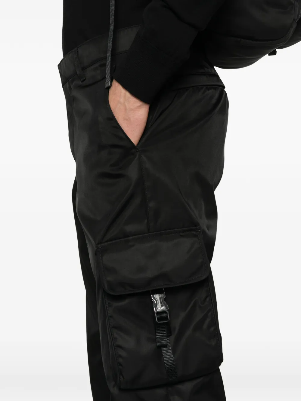 Prada Broek met logoplakkaat Zwart