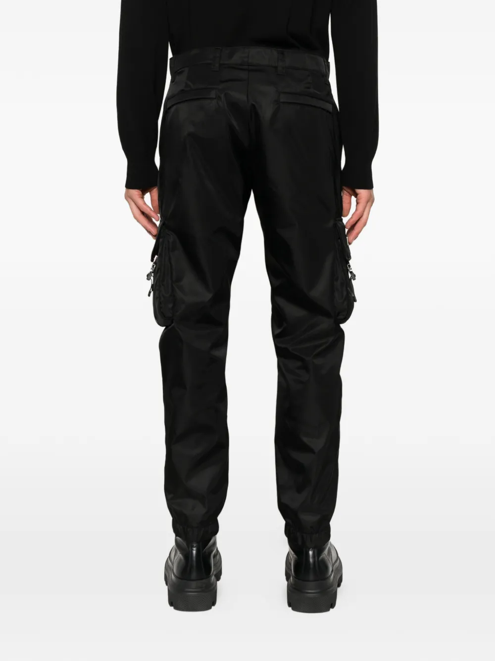 Prada Broek met logoplakkaat Zwart