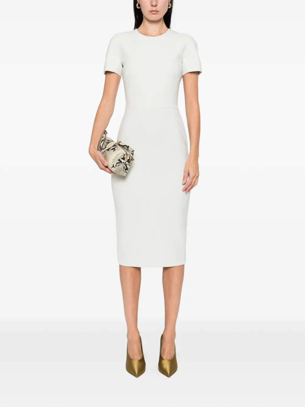 Victoria Beckham short-sleeve midi dress - Groen