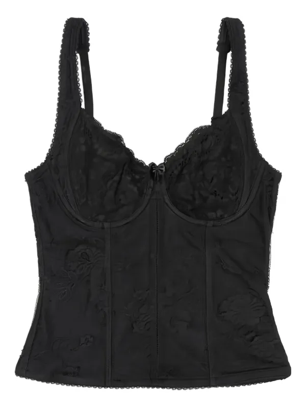 Balenciaga Sweetheart-neck Lace Top in Black