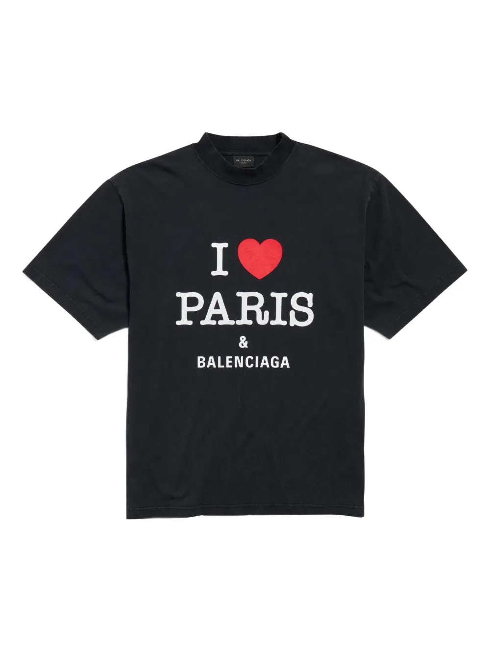 Balenciaga T-shirt con stampa a cuore - Nero