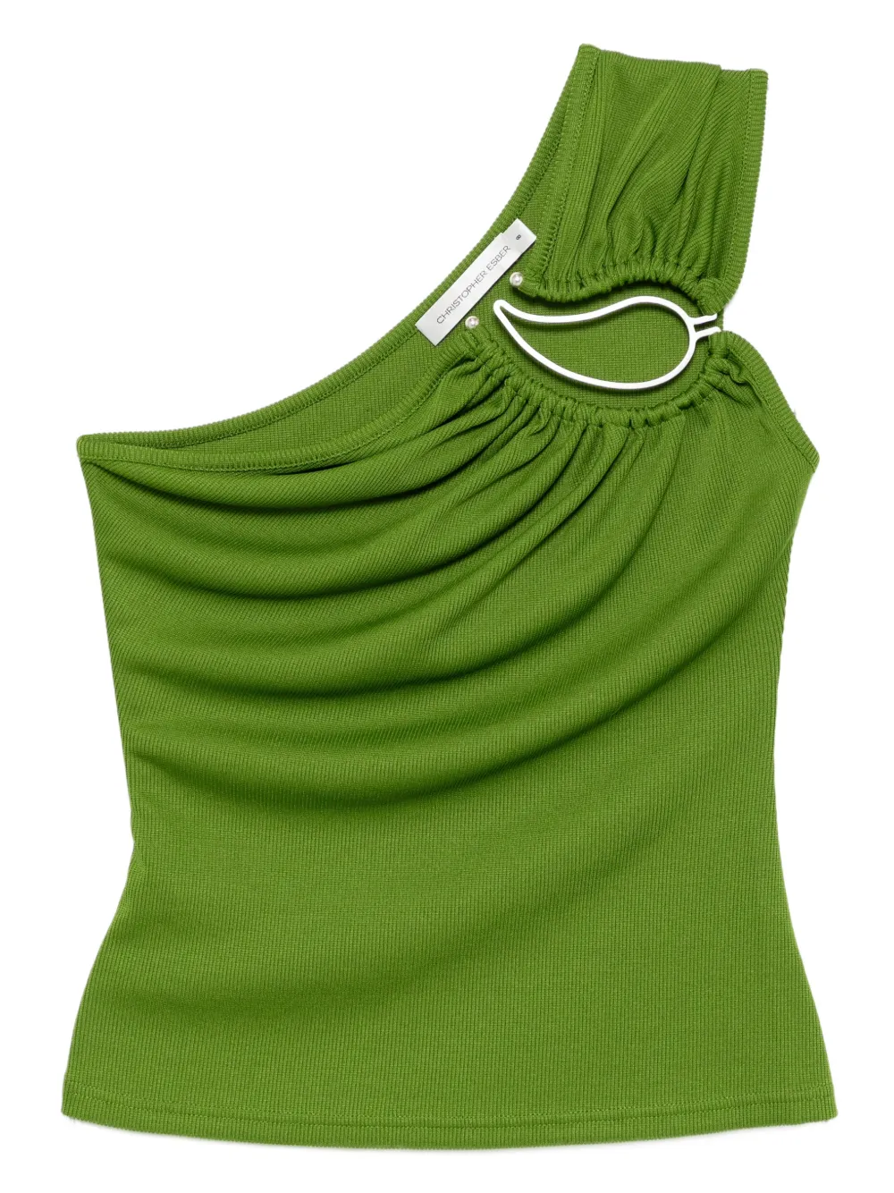 Christopher Esber paisley asymmetric tank top | Green | Image 1