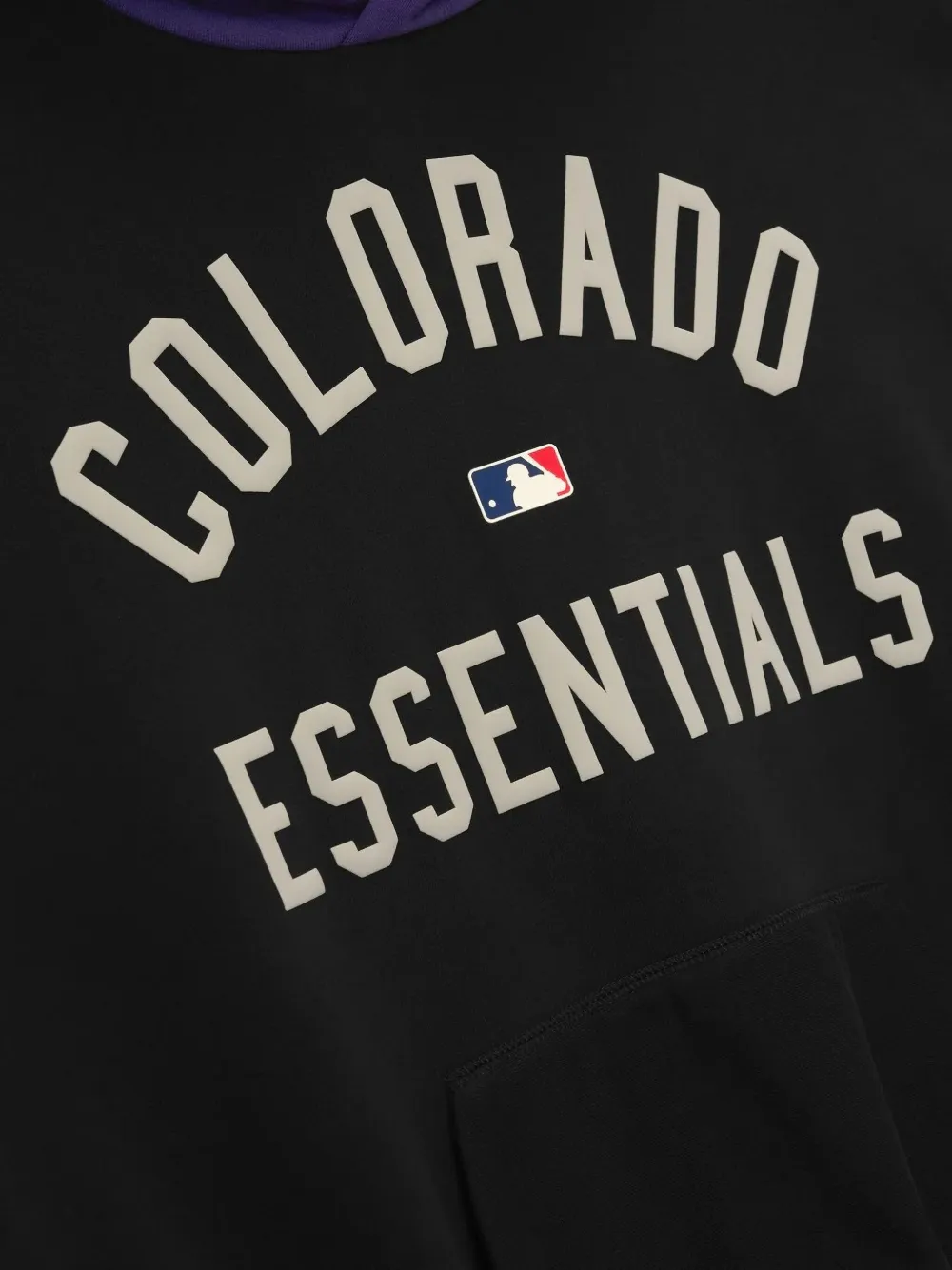 FEAR OF GOD ESSENTIALS x MLB Rockies hoodie met logo Zwart