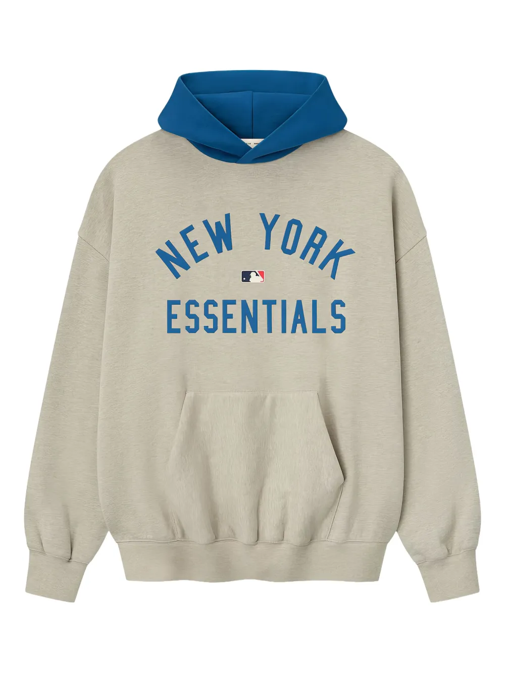 FEAR OF GOD ESSENTIALS hoodie con estampado gráfico en colaboración con MLB Mets | gris | Image 1