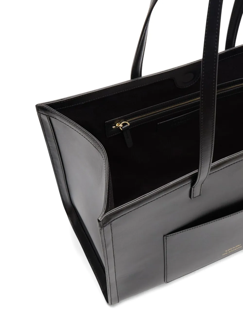 Loulou De Saison Anyla Leather Tote Bag In Black