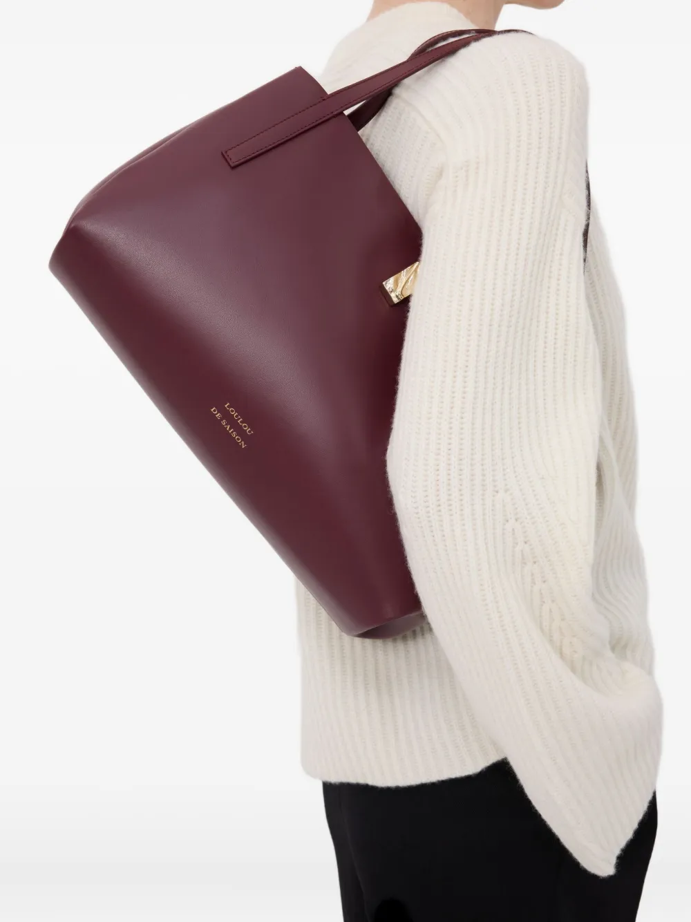 LouLou de Saison Cary leather tote bag - Rood