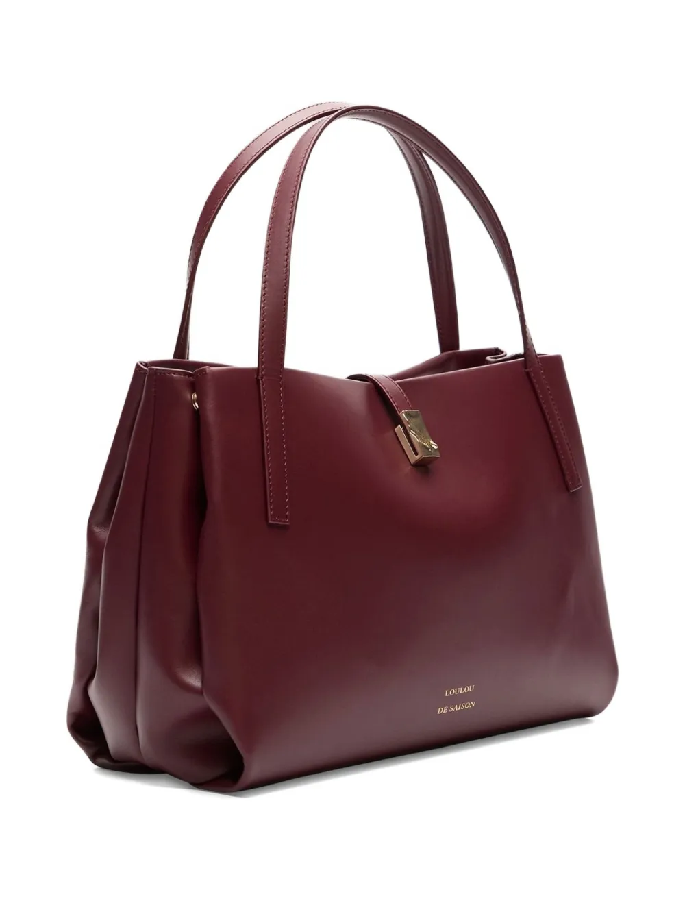 Loulou De Saison Cary Leather Tote Bag In Burgundy