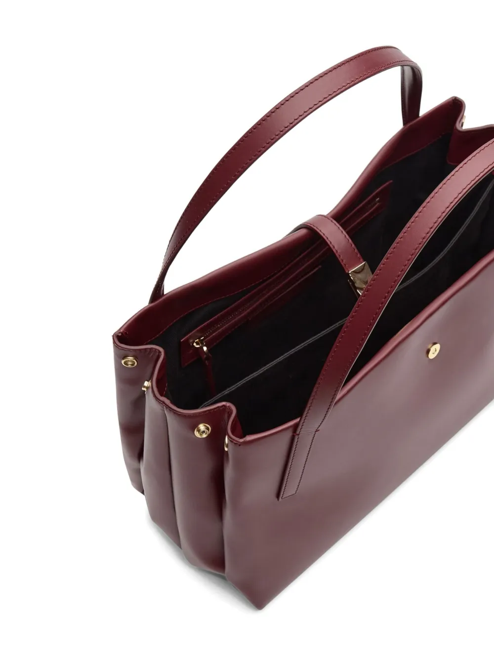 Loulou De Saison Cary Leather Tote Bag In Burgundy