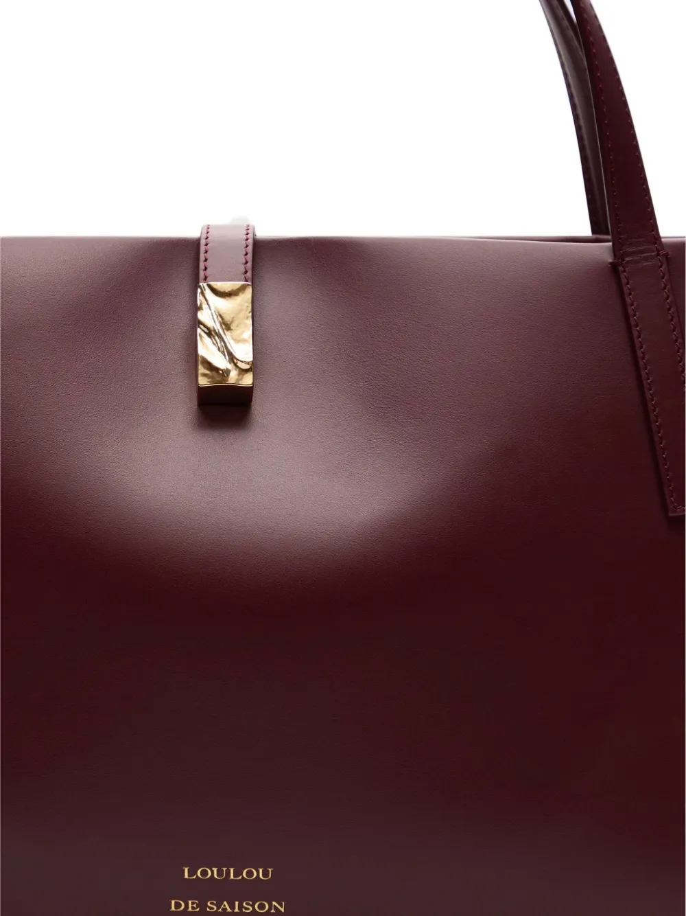 Loulou De Saison Cary Leather Tote Bag In Burgundy