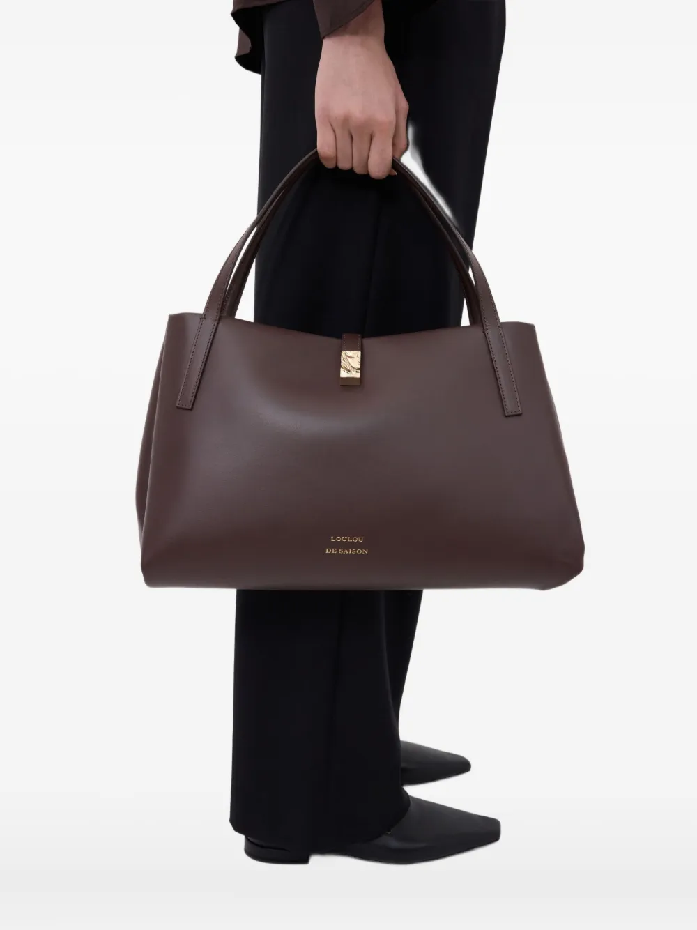 LouLou de Saison Cary leather tote bag - Bruin