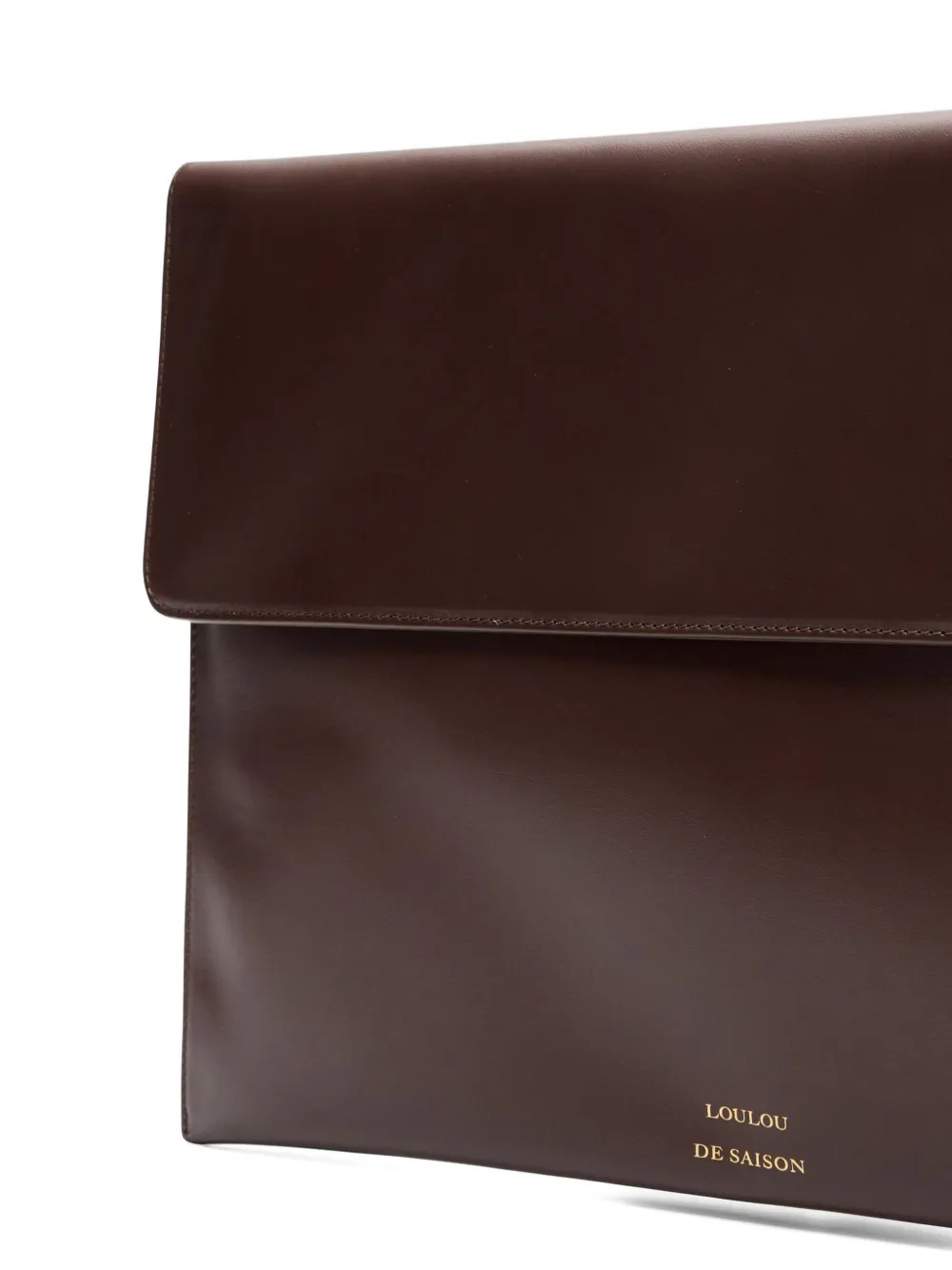 Loulou De Saison Gaia Leather Clutch Bag In Brown