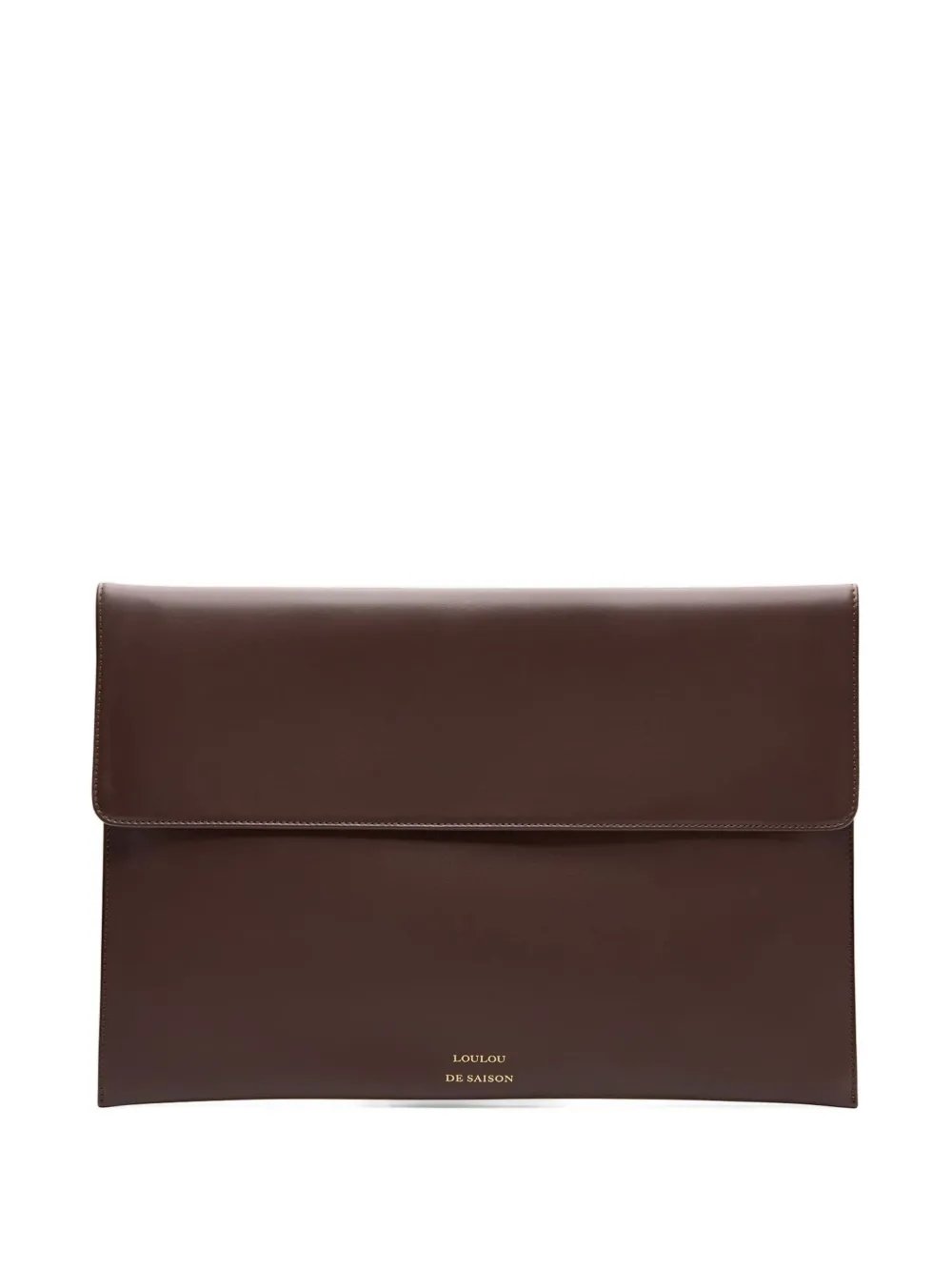Loulou De Saison Gaia Leather Clutch Bag In Brown