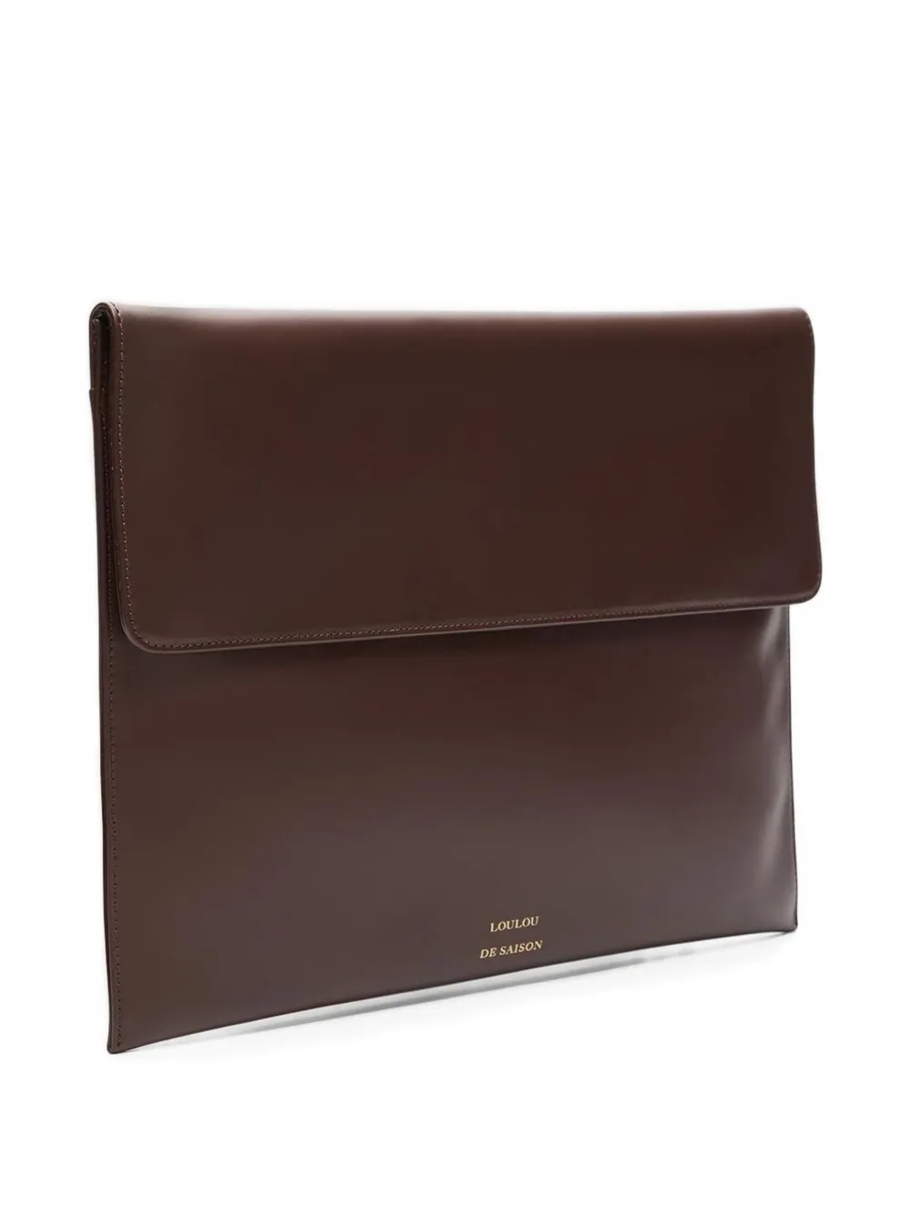 Loulou De Saison Gaia Leather Clutch Bag In Brown