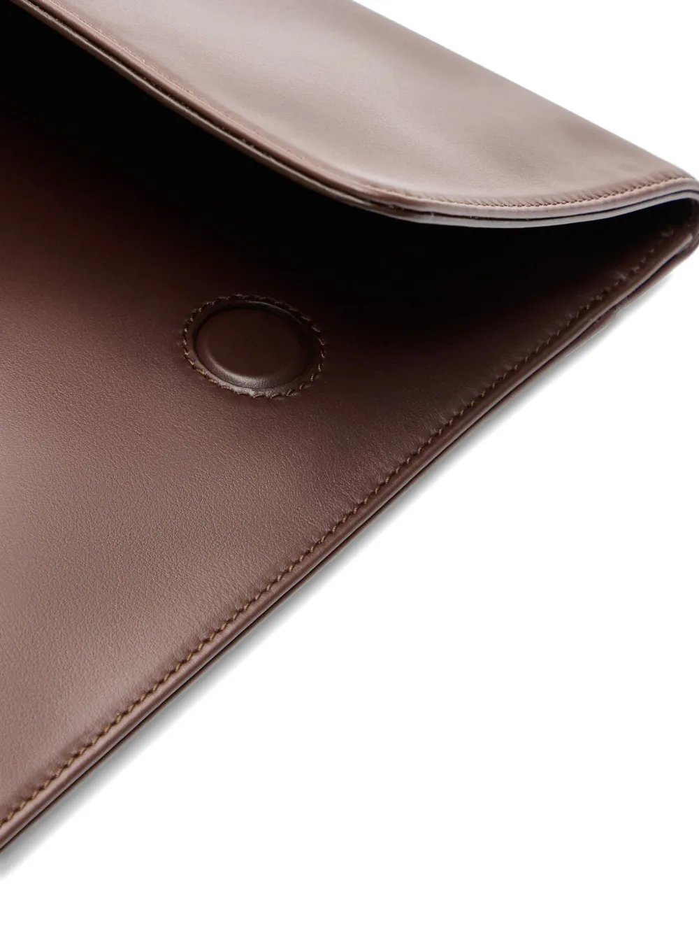 Loulou De Saison Gaia Leather Clutch Bag In Brown