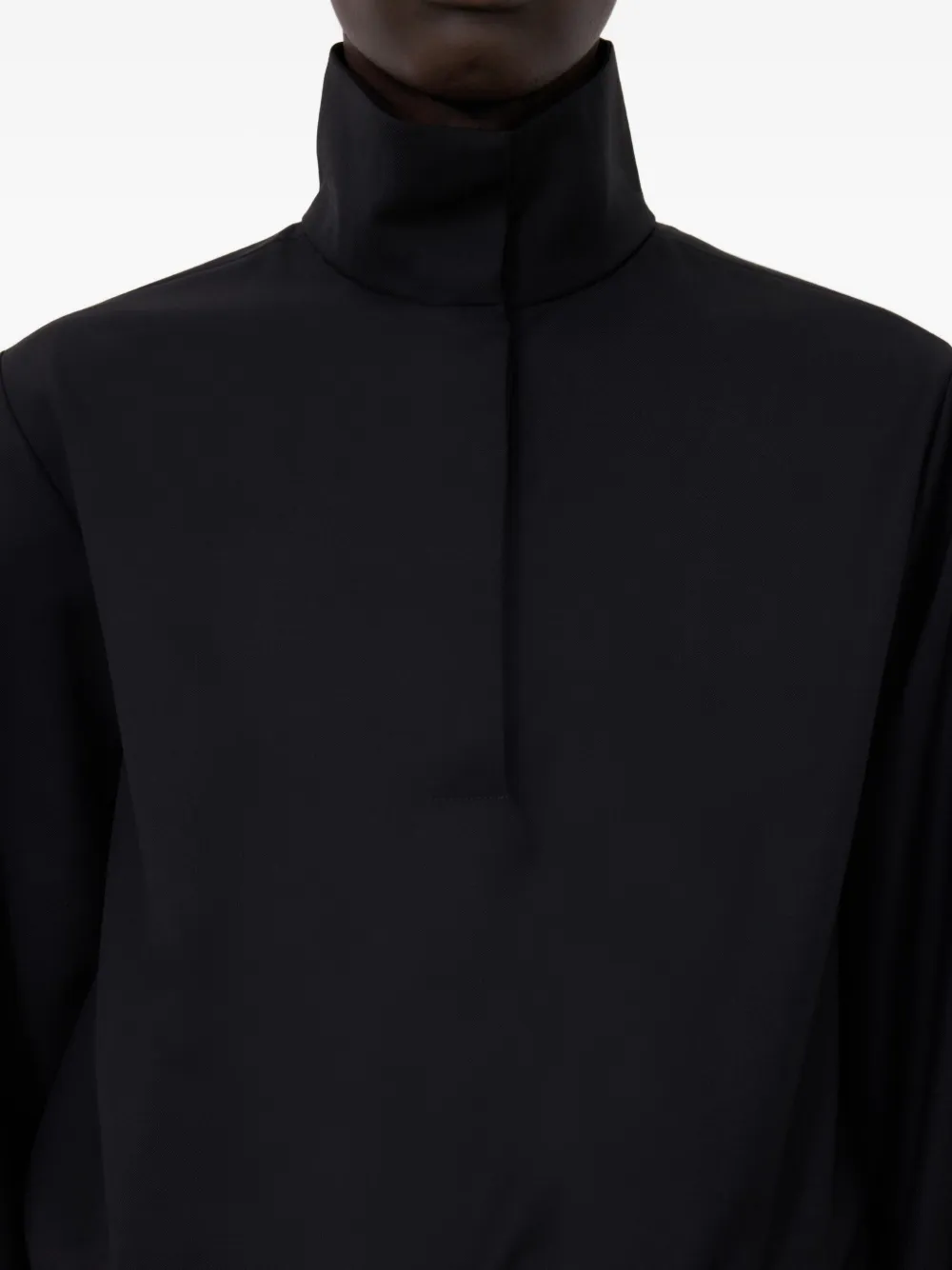 LouLou de Saison Zyla stand-collar top - Zwart