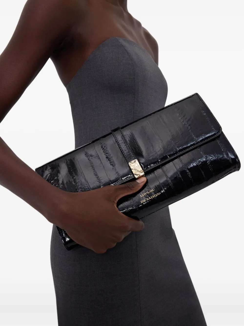 Loulou De Saison Lydian Clutch Bag In Black