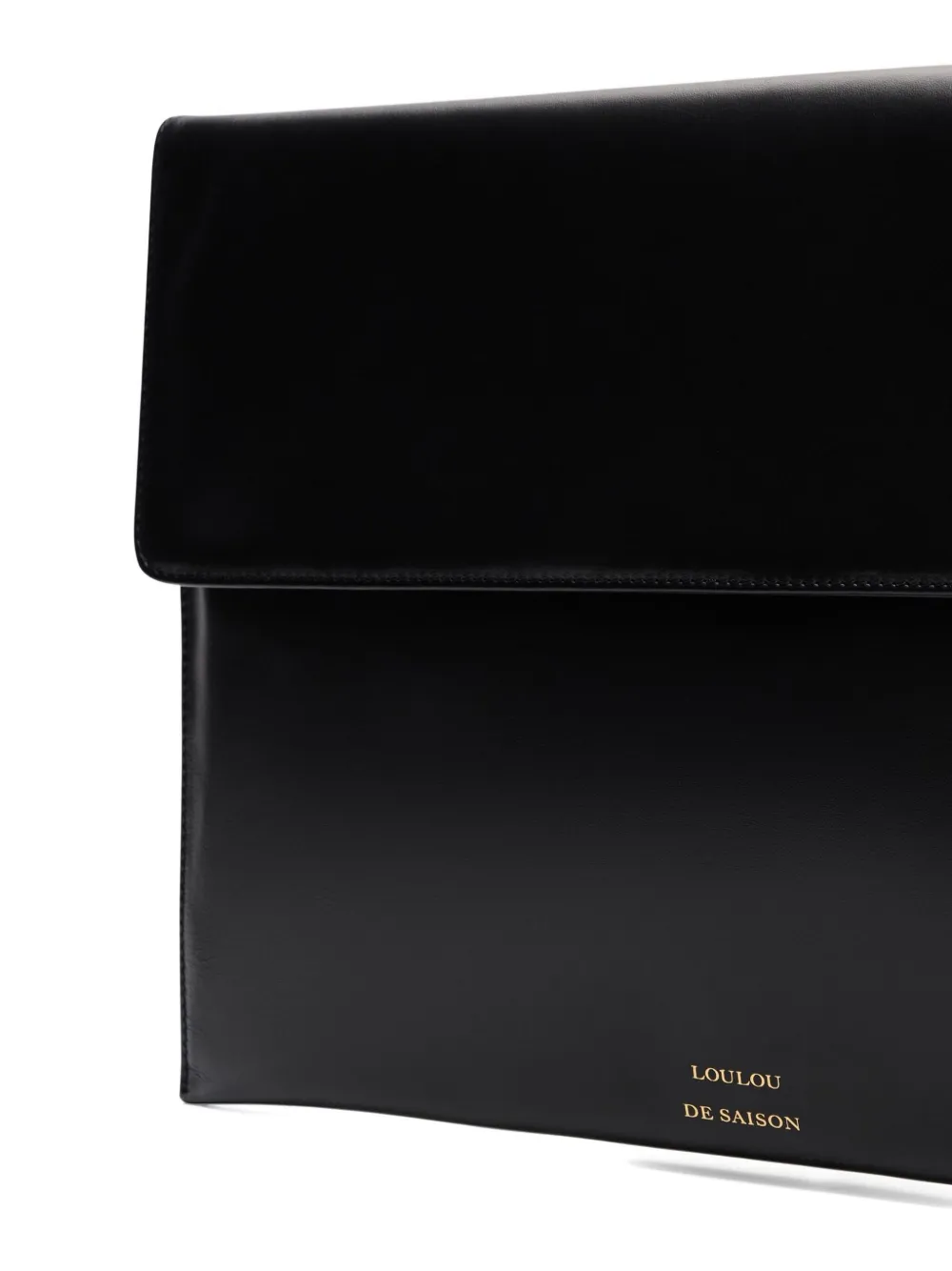 Loulou De Saison Gaia Leather Clutch Bag In Black