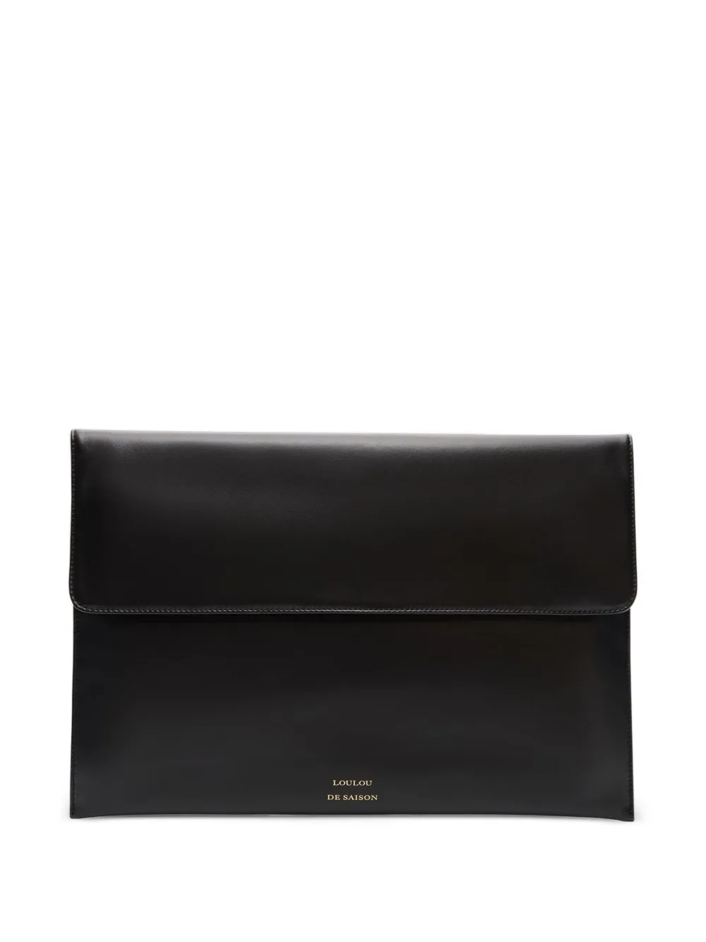 LouLou de Saison Gaia leather clutch bag - Nero