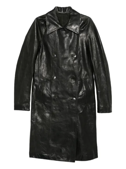 Deepti double-breasted leather coat