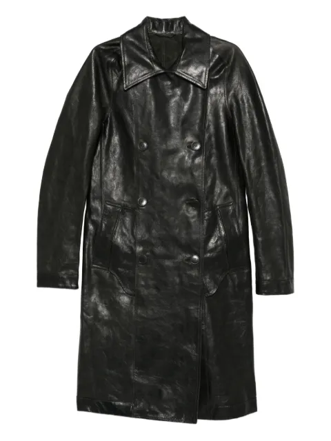 Deepti double-breasted leather coat