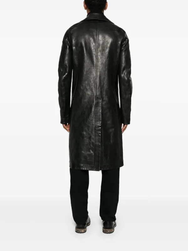Deepti double-breasted Leather Coat | Black | FARFETCH