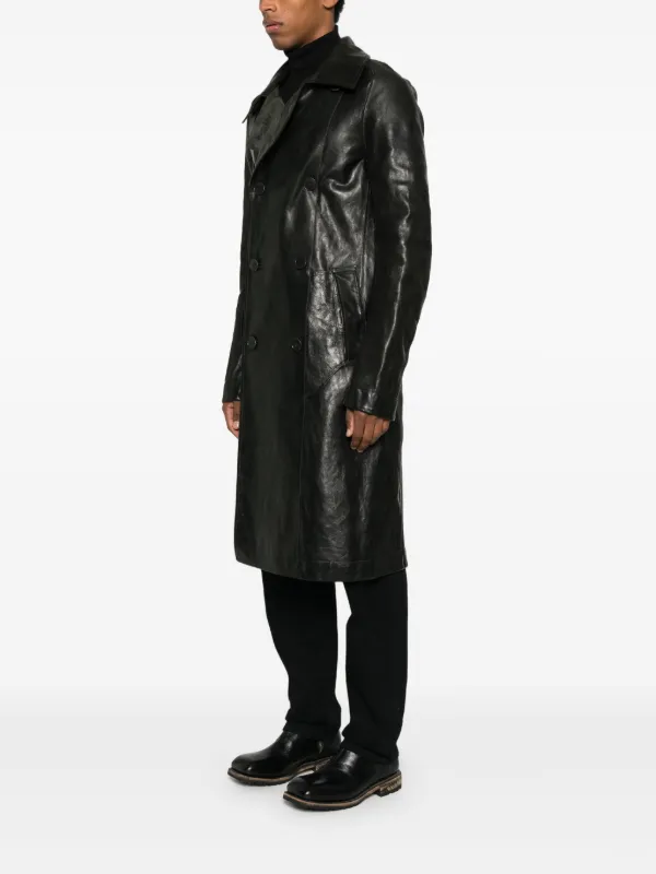 Deepti double-breasted Leather Coat | Black | FARFETCH