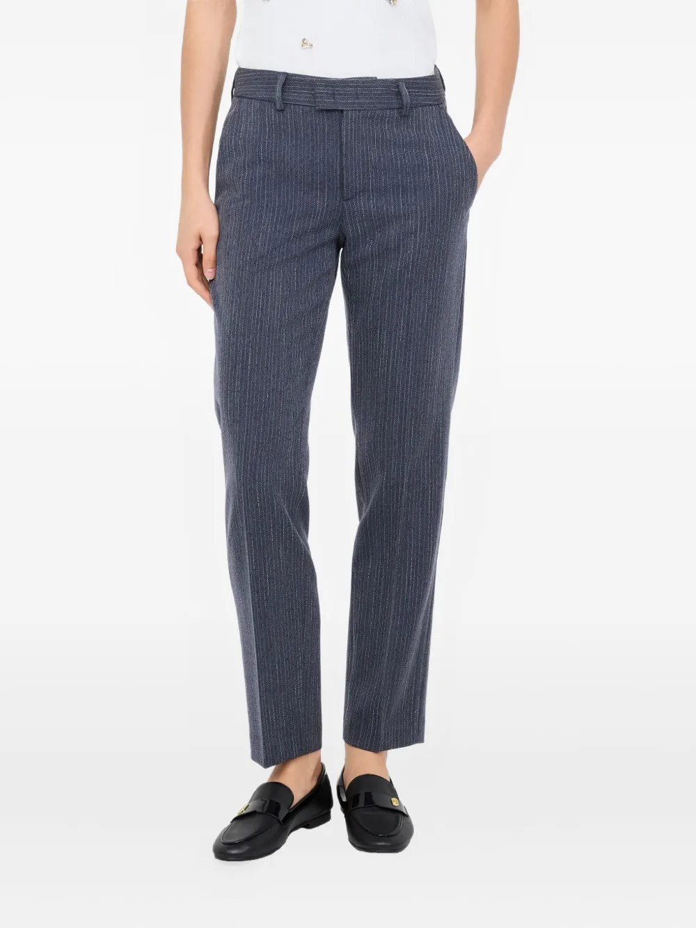 LIU JO Broek met krijtstreep Blauw