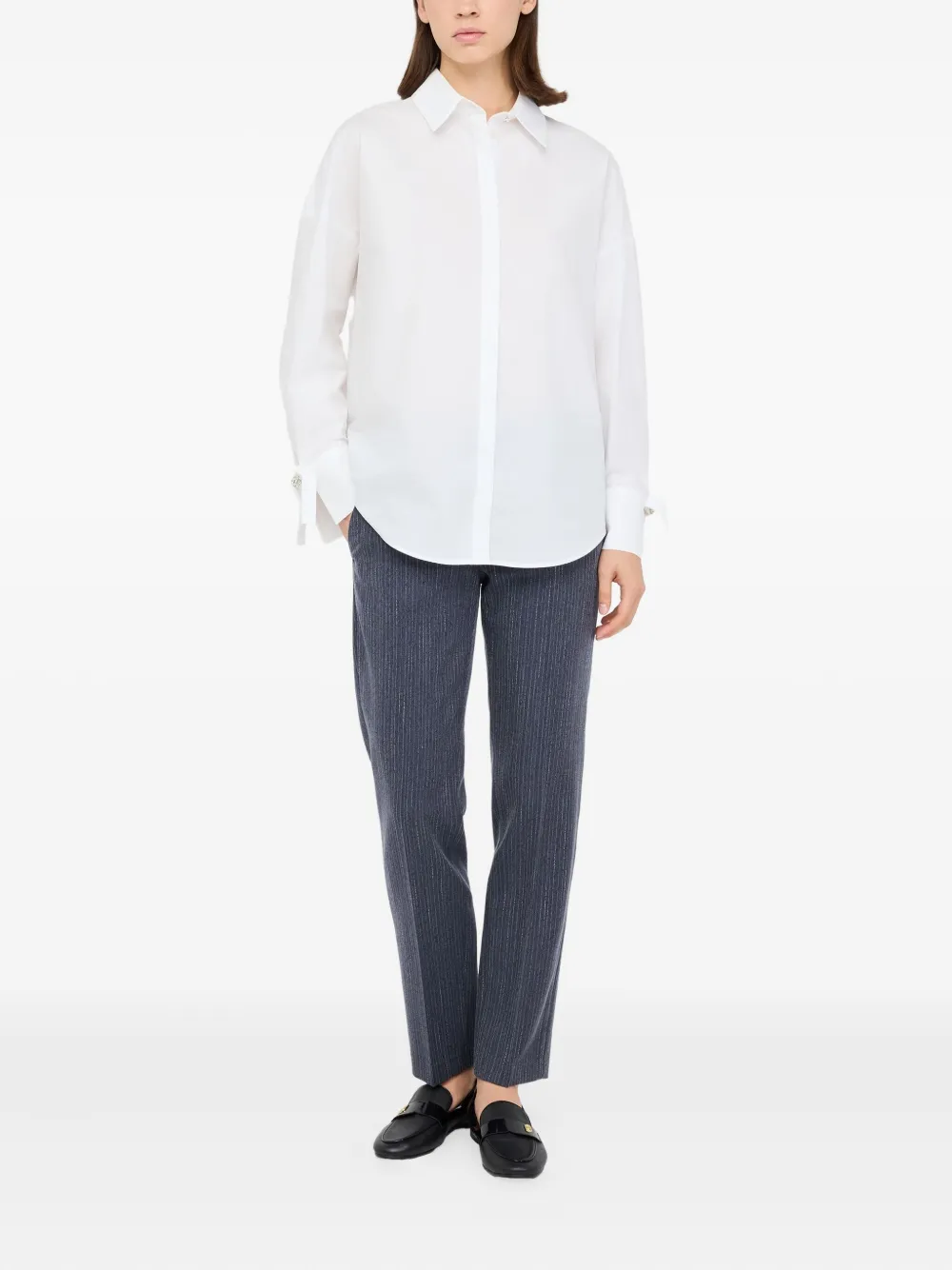 LIU JO pinstripe trousers - Blauw