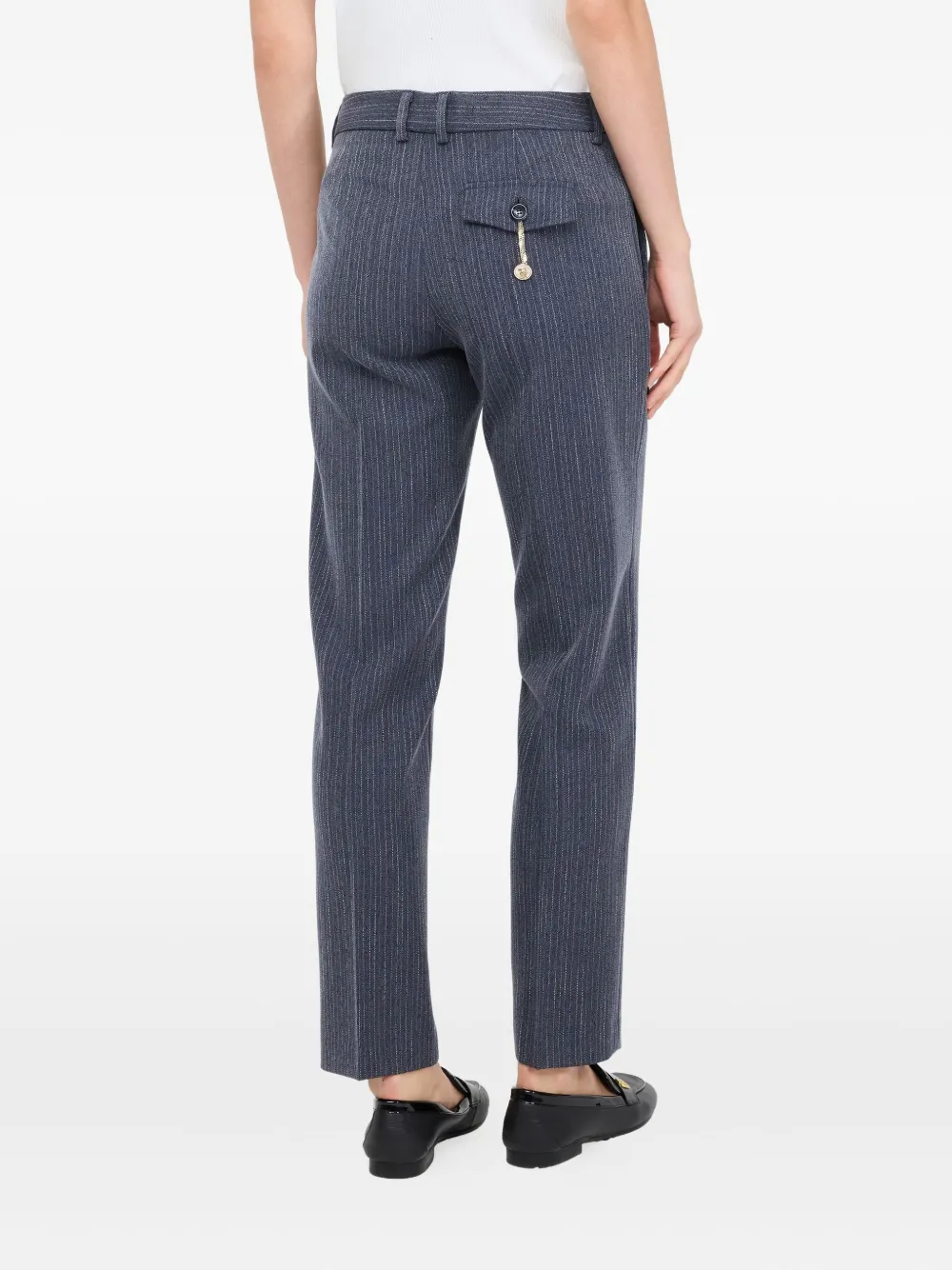 LIU JO Broek met krijtstreep Blauw