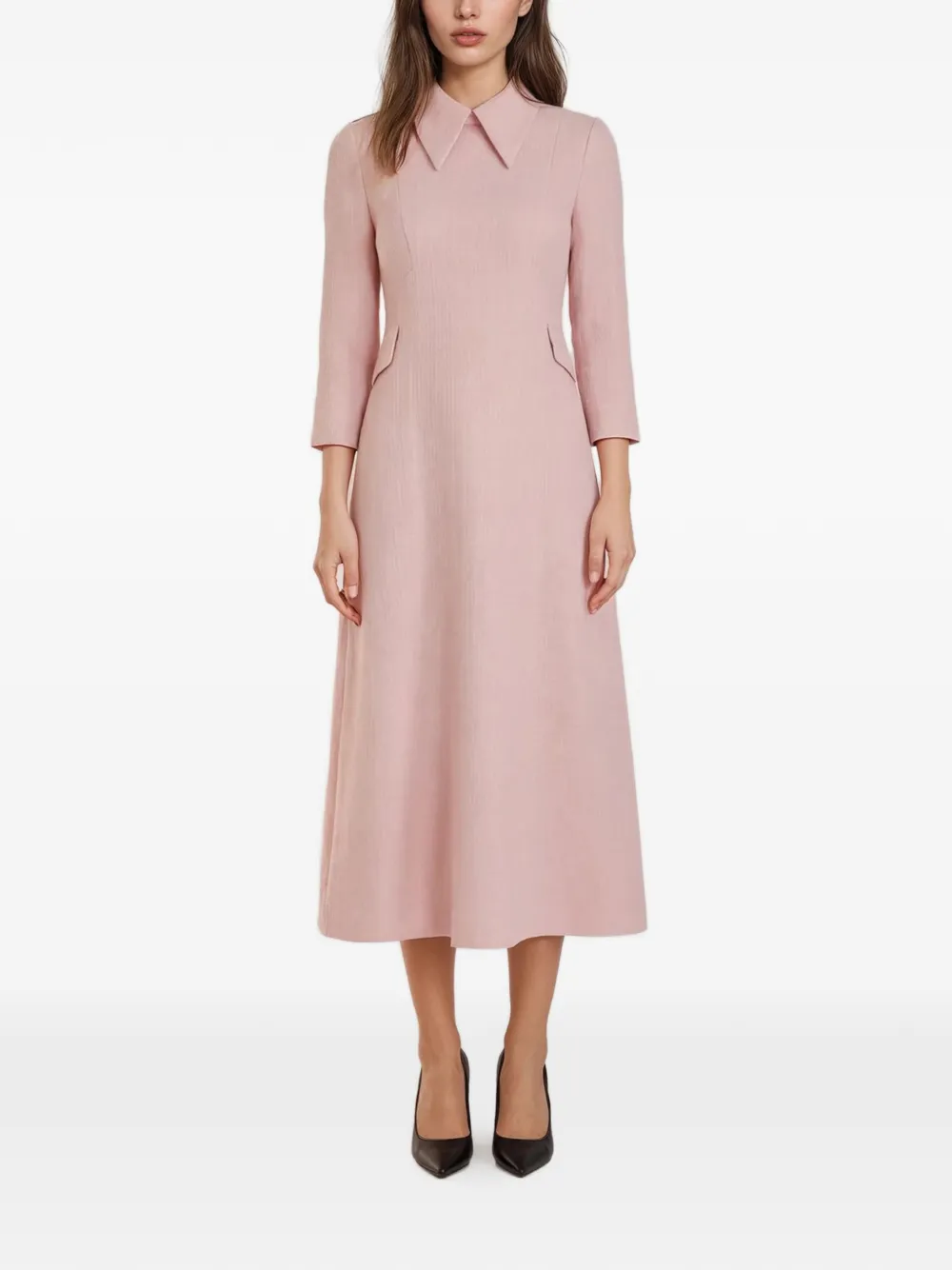 JANE Taylor polo-collar midi dress - Roze