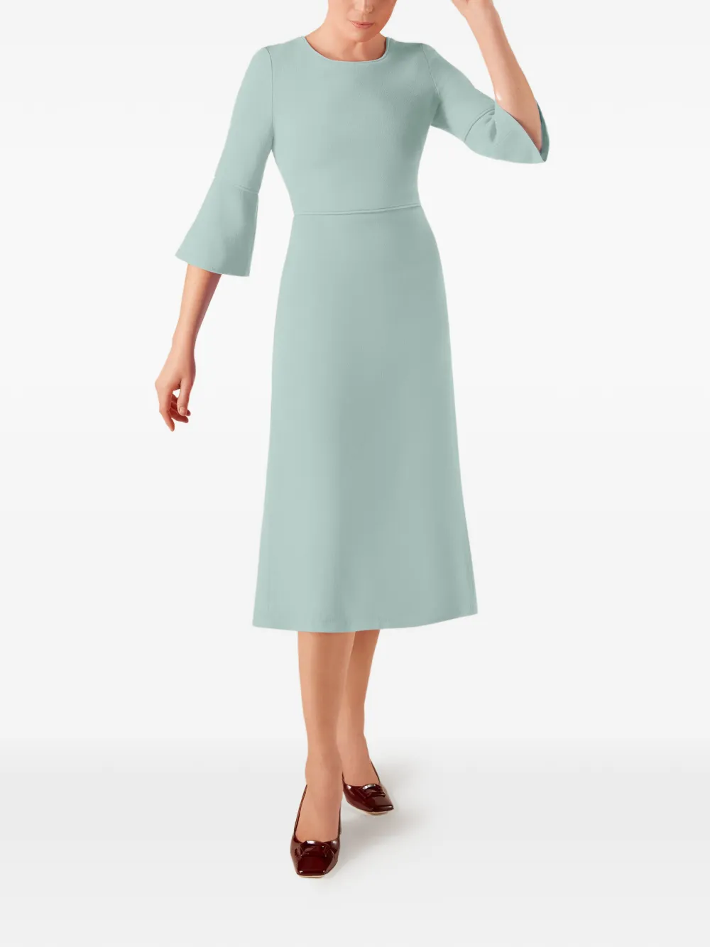 JANE Riley bell-sleeve midi dress - Blauw