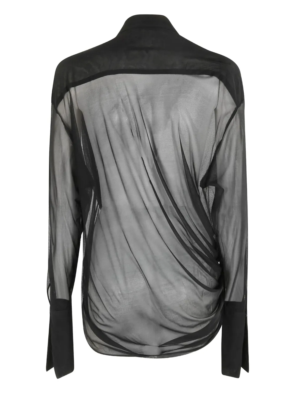 FRANCESCO MURANO draped sheer shirt - Zwart