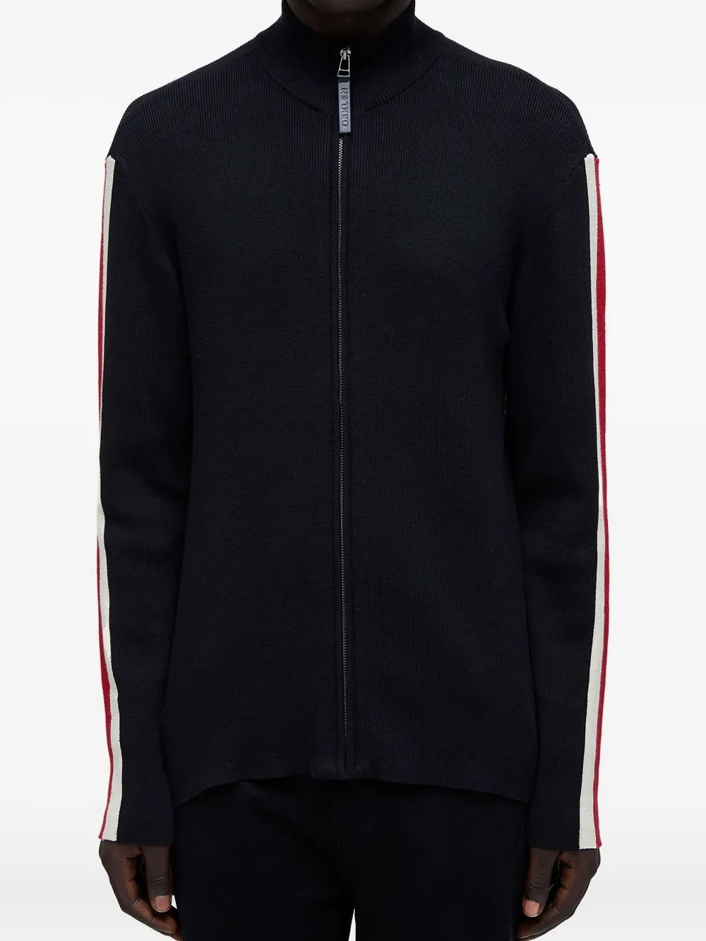 Osklen zip-up stripe-detail cardigan | Cardigans | Image 2