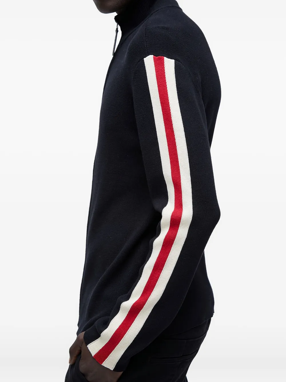 Osklen zip-up stripe-detail cardigan | Cardigans | Image 2