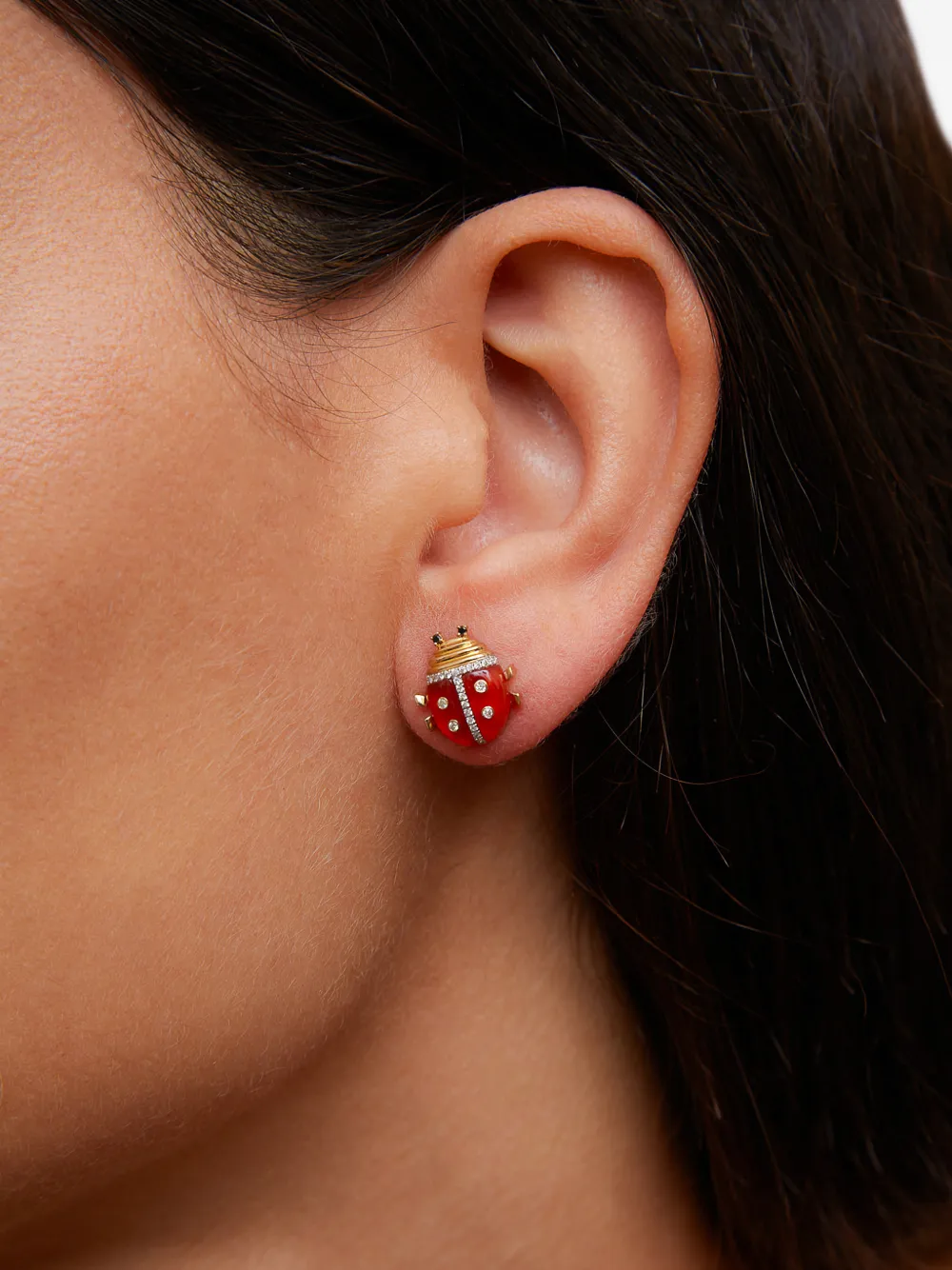  Yvonne Léon Ladybug Diamond Earrings - Gold 