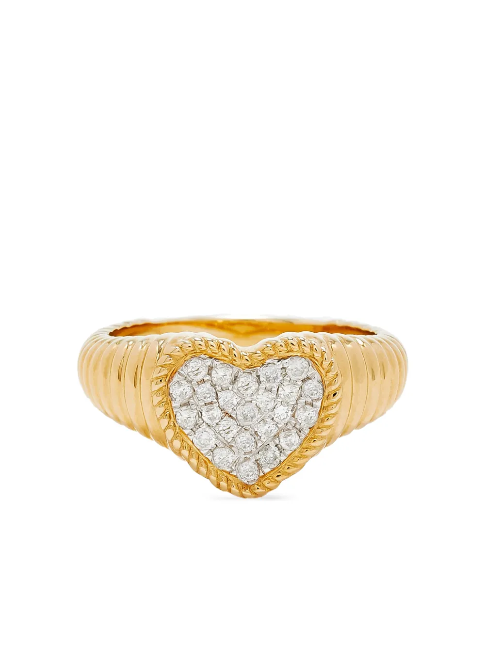 Yvonne Léon Anello Baby Heart con diamanti - Oro