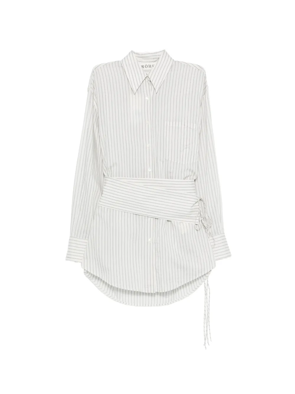 Róhe belted pinstriped shirt - Neutrals