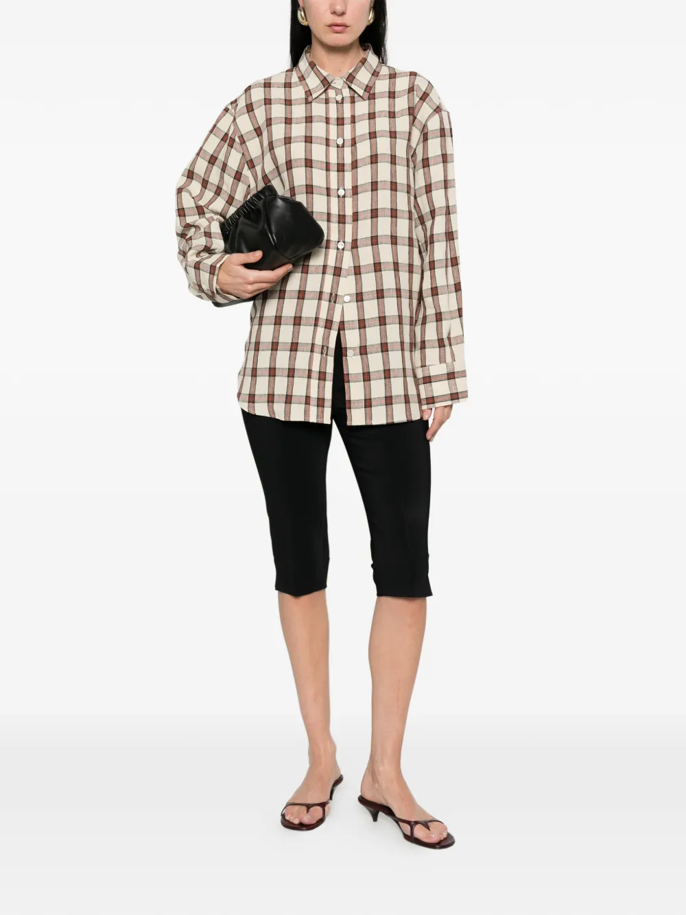  Róhe Check-pattern Oversized Shirt - Neutrals 