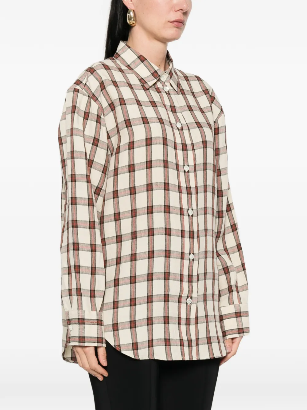  Róhe Check-pattern Oversized Shirt - Neutrals 