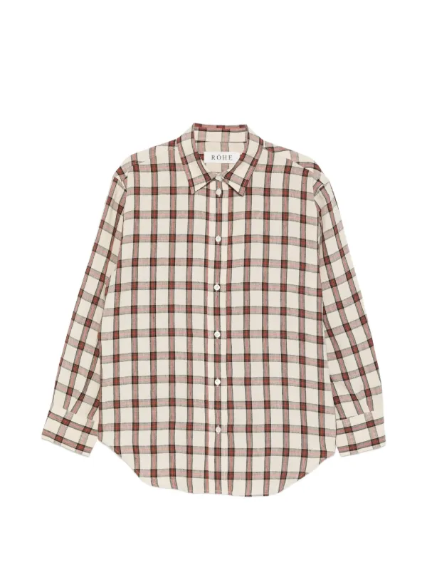 Róhe Check-pattern Oversized Shirt in Neutrals