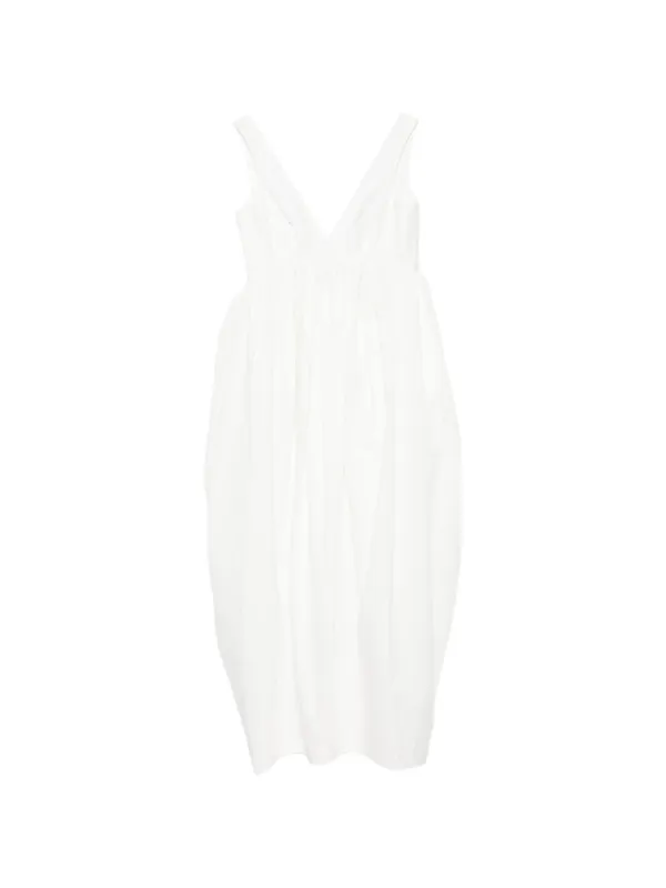 Róhe Sculptural Textured Maxi Dress in Neutrals