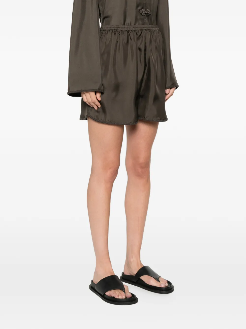  Róhe Silk Shorts - Brown 