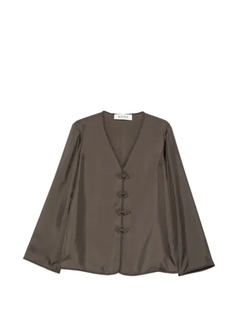Róhe pankou-closure silk blouse