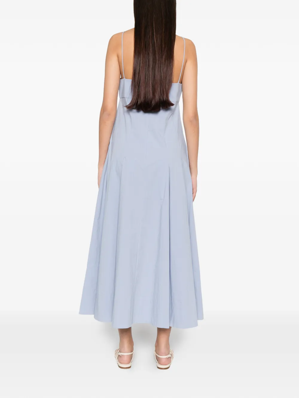 St. Agni Katoenen geplooide jurk Blauw