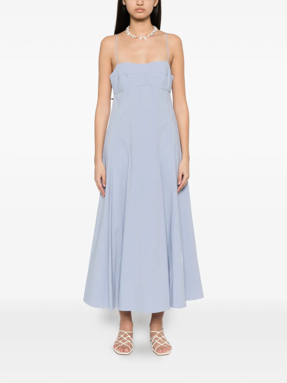 St. Agni Katoenen geplooide jurk Blauw